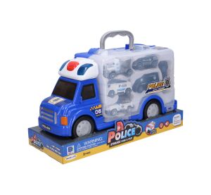 Auto policejní s efekty a 6 malými auty 34 cm