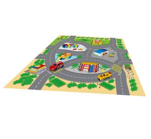 Hrací mapa s 2 dopravními prostředky kov 70x70 cm