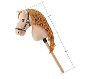 Hobby horse Gracia, béžová klisna na tyči, provázková hříva