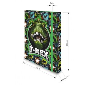 Box na sešity s gumou T-REX 3D A4 (315x240mm) 130gr/m2