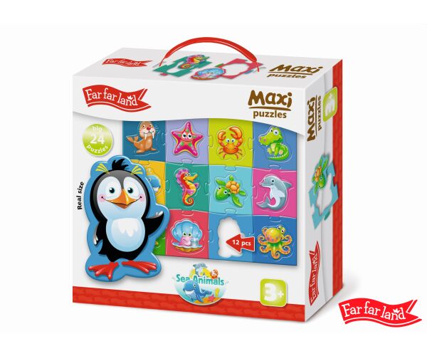 Far Far Land Maxi Puzzle mořská zvířátka 24 dílků 61x47 cm