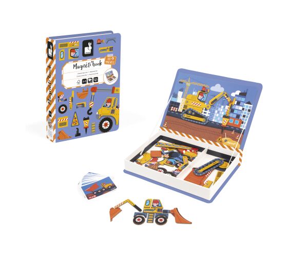 Janod Magnetická kniha Magnetibook Na stavbě