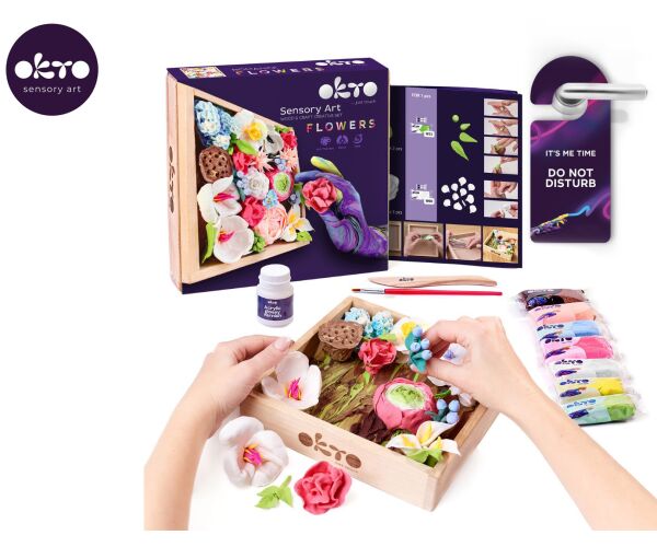 OKTO – Výtvarná modelovací sada „DIY květiny“ (21 × 21 cm)
