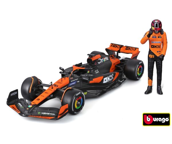 Bburago 1:24 RACE Formula F1 - McLaren F1 Team MCL38(2024) #81 (Oscar Piastr) -with driver and decor