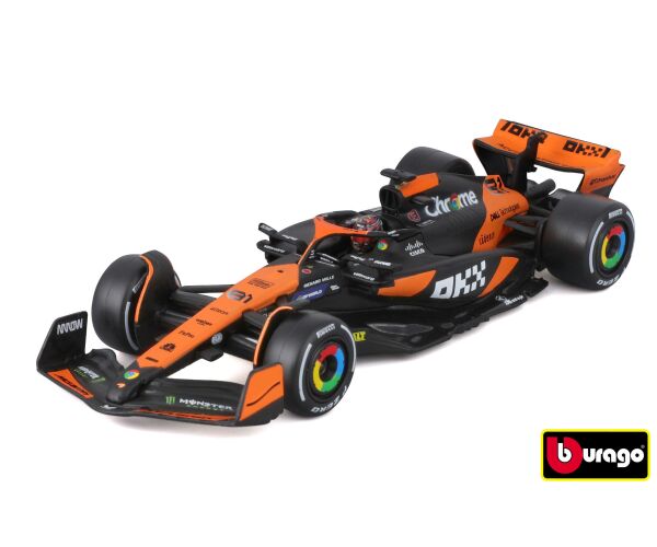 Bburago 1:43 RACE Formula F1 - McLaren F1 Team MCL38 (2024) #81 (Oscar Piastri) - with driver and de