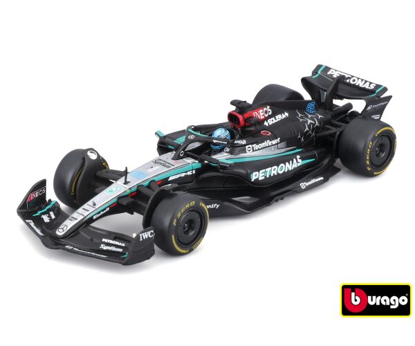 Bburago 1:43 RACE Formula F1 - Mercedes-AMG F1 W15 Performance (2024) #63 (George Russel) with drive
