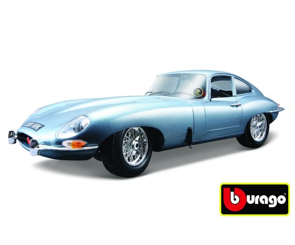 Bburago 1:18 Jaguar E Coupe Metalic Silver Blue