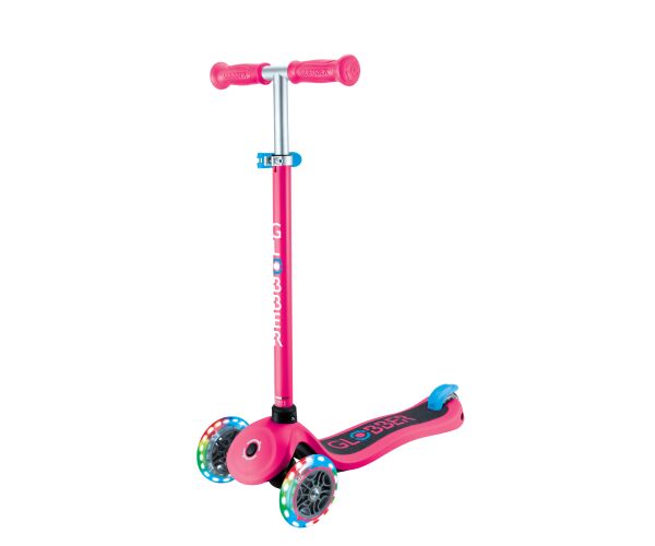 Globber Koloběžka tříkolečková Primo Lights V2 Fuchsia Pink svítící kolečka