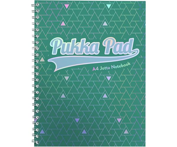 Pukka Pad spirálový blok GLEE Jotta A4+, papír 80g, 100listů, zelený, linkovaný