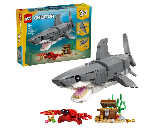 LEGO® Creator 3 v 1 31381 Divoký žralok a truhla s pokladem