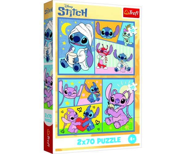 Trefl Puzzle 2x70 Se Stitchem není nuda