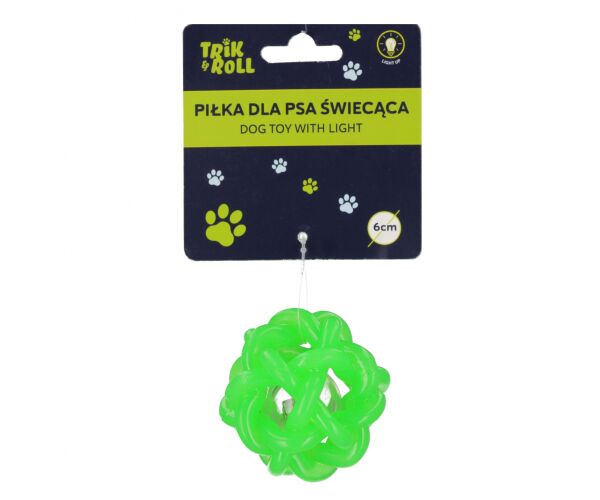 Hračka pro mazlíčky Míček pro psy blikající zelený 6cm