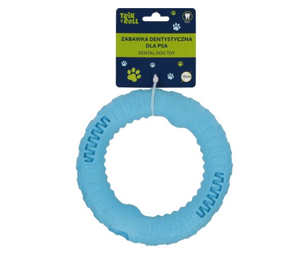 Hračka pro mazlíčky Dentální kroužek pro psy modrý 17 cm
