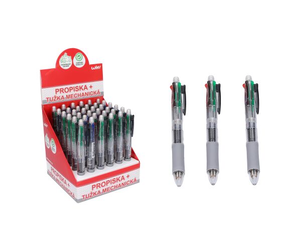 Tužka mechanická 0,7mm + 4 barevná propiska