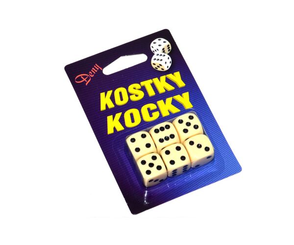 Kostky hrací 1,5 v krabičce 6ks