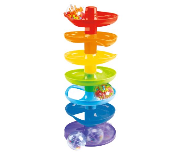 Spirála s míčky duhová 37 cm