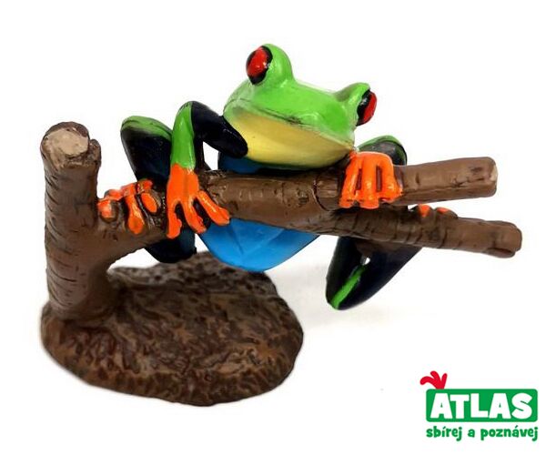 A - Figurka žába Listovnice červenooká 8 cm