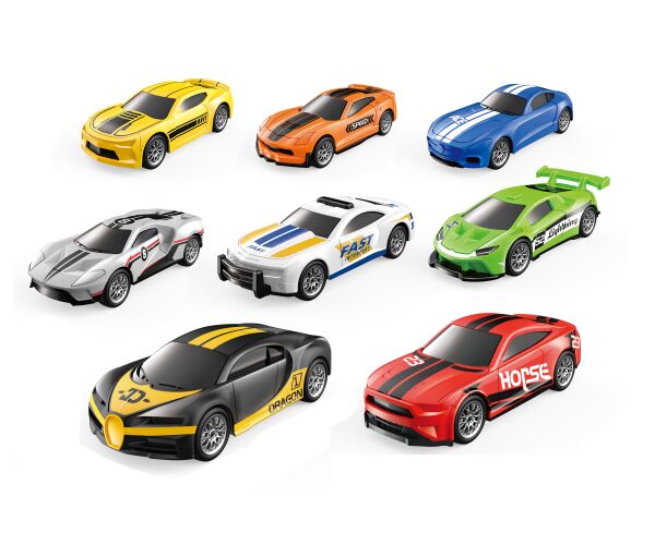 Auto závodní na zpětné natažení 4 ks 7 cm