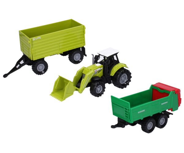 Traktor na setrvačník s efekty set s přívěsem 15 cm