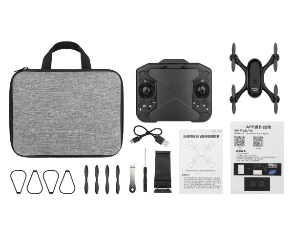 Dron skládací do ovladače s WIFI kamerou 720p RC na dálkové ovládání 9x9x4 cm