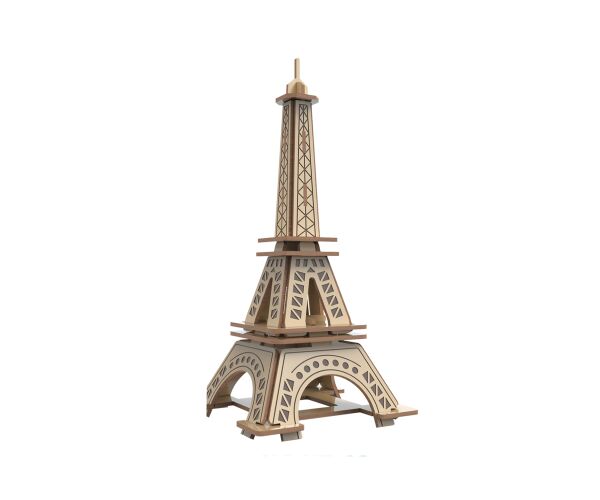 Puzzle 3D dřevěné s barvami Eiffelova věž