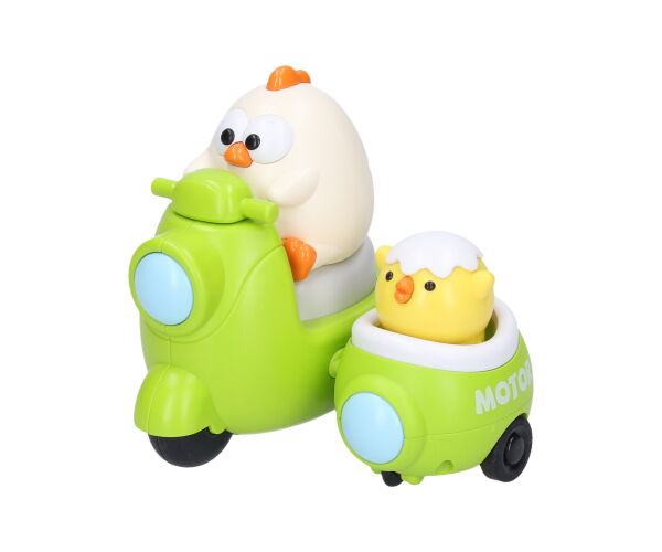 Slepička a kuře na motorce 9,5 cm