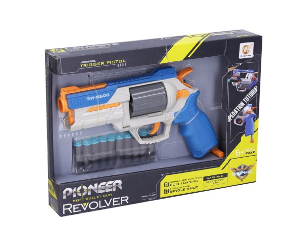 Pistole Pioneer Revolver s pěnovými náboji 25 cm