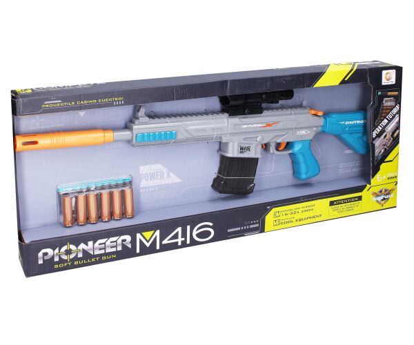 Puška Pioneer M416 s pěnovými náboji a patronami 71 cm
