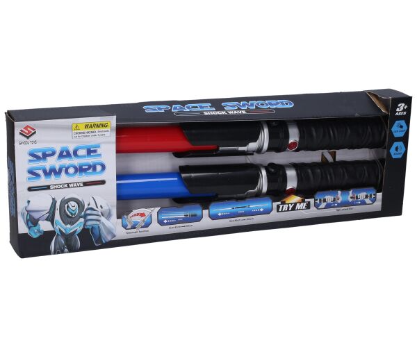 Světelný meč teleskopický 2ks s efekty 43cm
