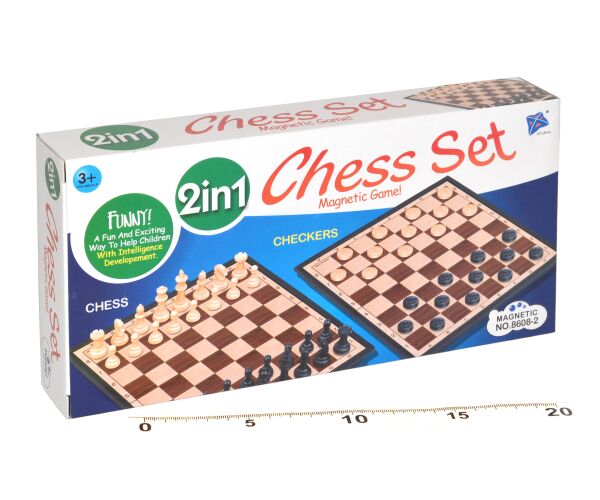 Šachy + dáma 2v1 magnetické