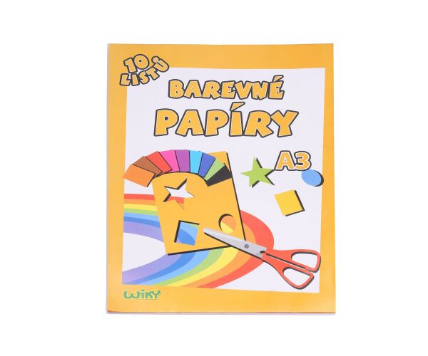 Papíry barevné A3, 10 listů, 180g