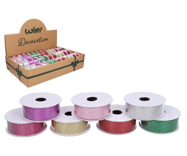 Stuha 2,5cmx2,7m dekor glitter