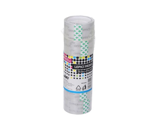 Lepící páska 24mm x 20m průhledná / 6 ks