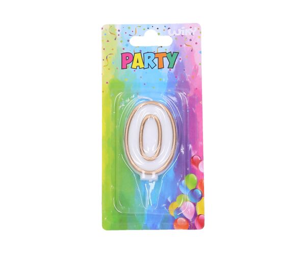 Párty svíčka 0 - zlatá