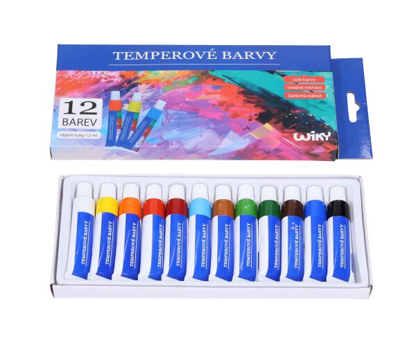 Temperová barva set kov 12ks - 12ml