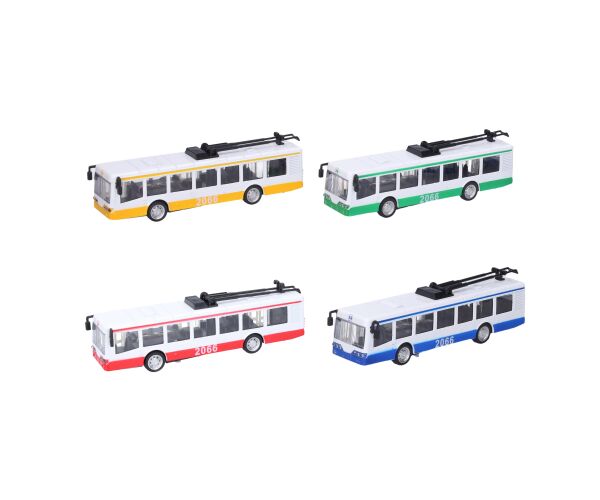 Trolejbus kovový s efekty 16 cm