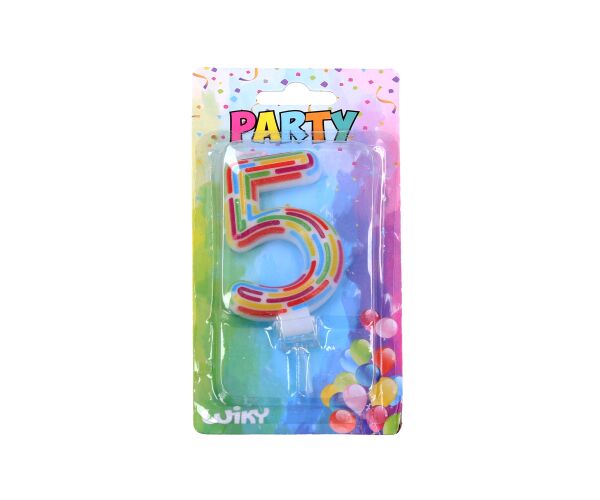 Párty svíčka číslo 5 Čárky