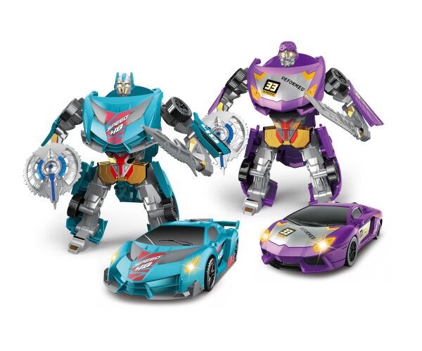 Autorobot s mečem 15 cm sportovní auto
