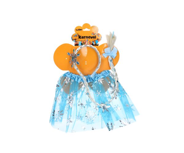 Set karneval - princezna modrá sukýnka s čelenkou