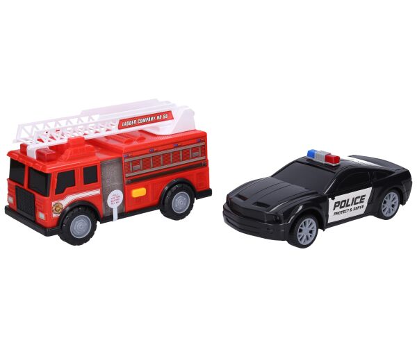 Auto policejní a hasičské s efekty 23 cm