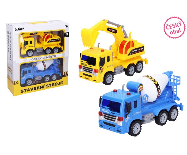Auto stavební a značky 2ks 23cm - český obal