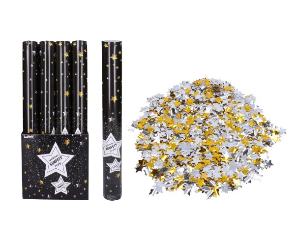 Párty konfety vystřelovací Hvězdy 50 cm