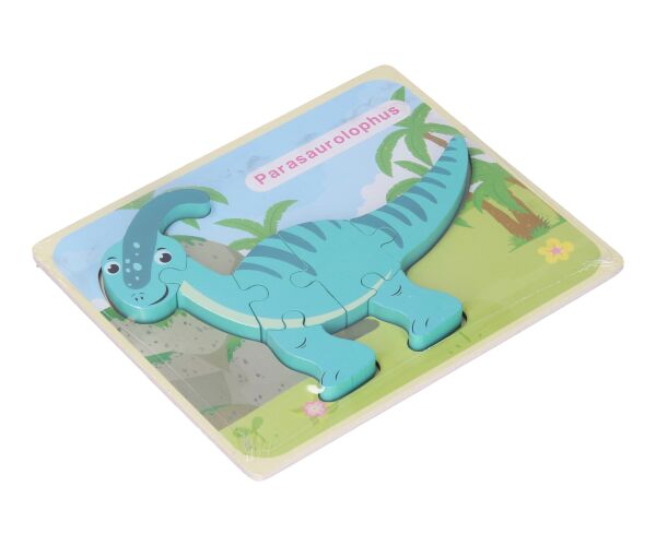 Vkládačka dřevěná dinosaurus 18x14,5 cm