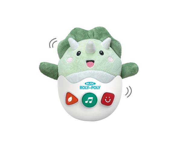 Roly-poly plyšový dino s efekty 20cm