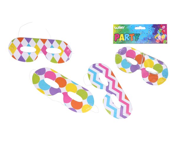 Párty škraboška MIX 16x7 cm, 6 ks