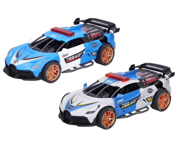 Auto policejní na setrvačník s efekty 18 cm