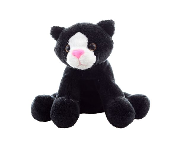 Kočka plyšová černá 14 cm