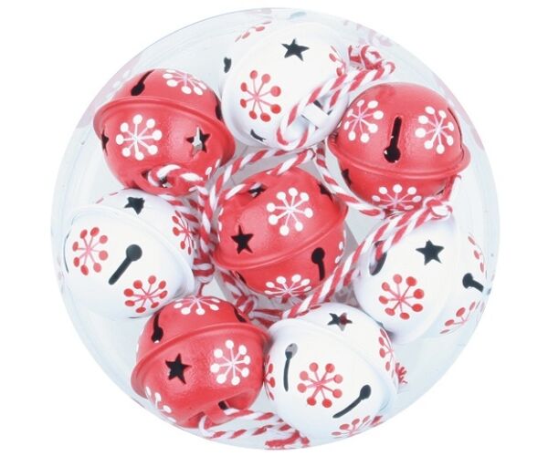 Rolničky s potiskem 3 cm, 8 ks, čer