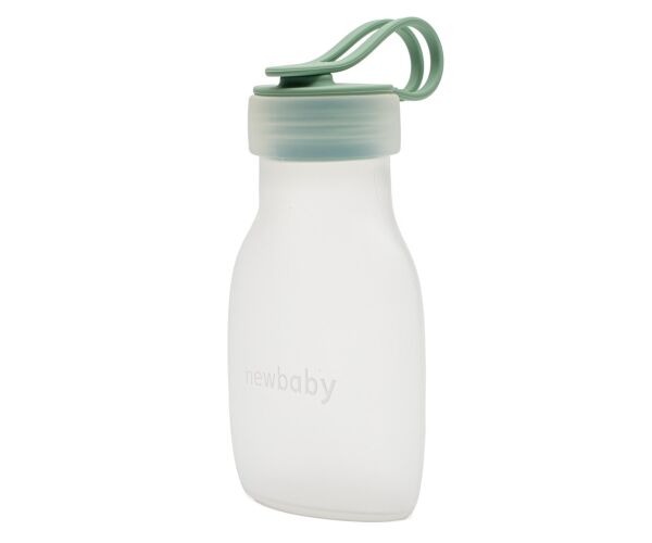 Lahvička na mléko silikonová New Baby zelená 15cm